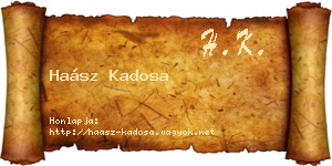 Haász Kadosa névjegykártya